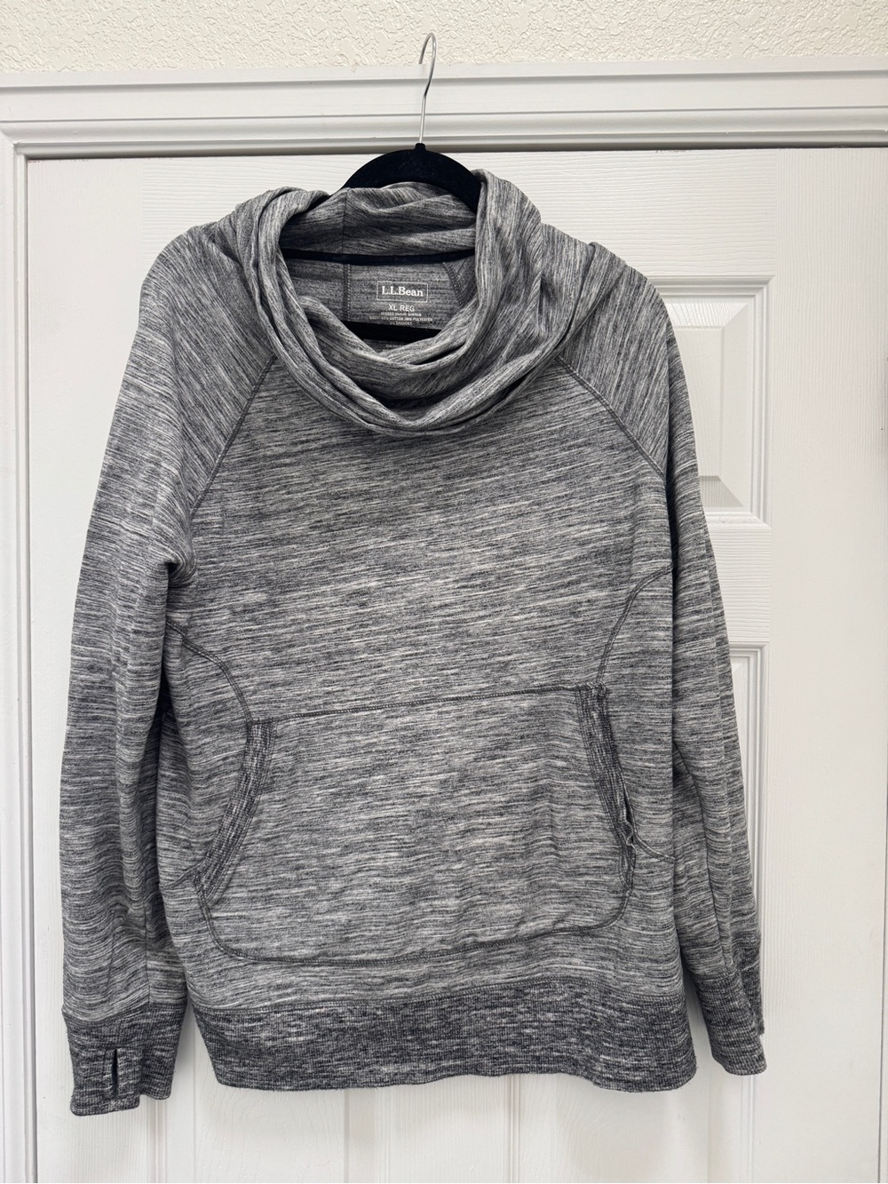 L.L. Bean Women's Heather Gray Cowl Neck Pullover
